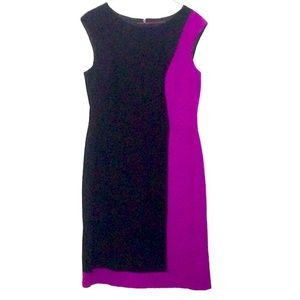 🌞 AB Studio Sleeveless Purple & Black Midi Dress size 12